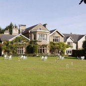 alt="Tables and Croquet Out in the Garden"