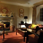 alt="Drinks Trolley by fire in the Lounge"